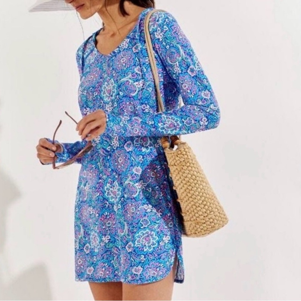 ☀️ NWT Coolibar Seacoast Swim Cover-Up Dress UPF 50+ Size‎ L